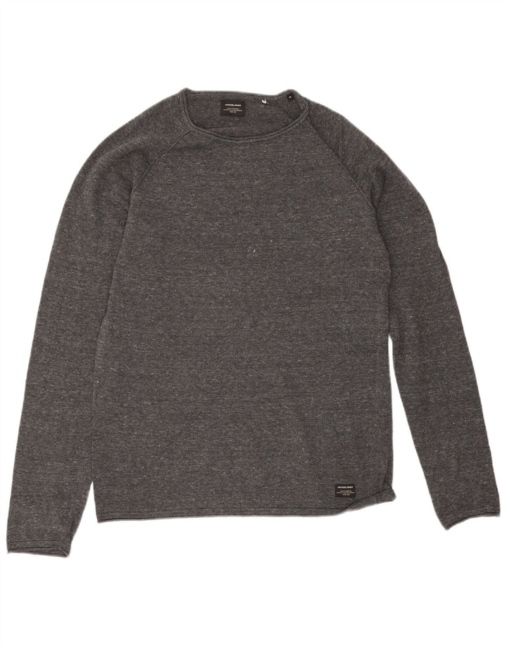 Jersey Jack & Jones Hombre con Cuello Redondo de Algodón Gris Medio