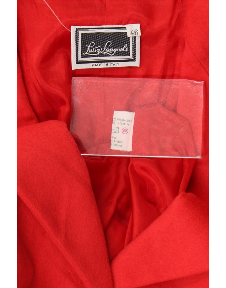 Luisa Spagnoli Chaqueta Blazer de 3 Botones para Mujer IT 46 Grande Lana Virgen Roja