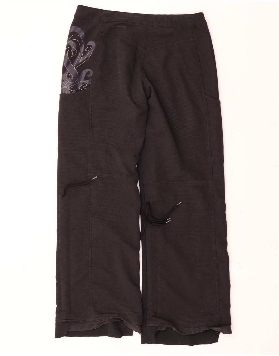 Nike Pantalones rectos impermeables para mujer UK 8 Small W30 L30 Black Paisley