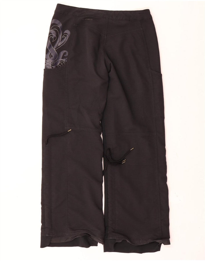 Nike Pantalones rectos impermeables para mujer UK 8 Small W30 L30 Black Paisley