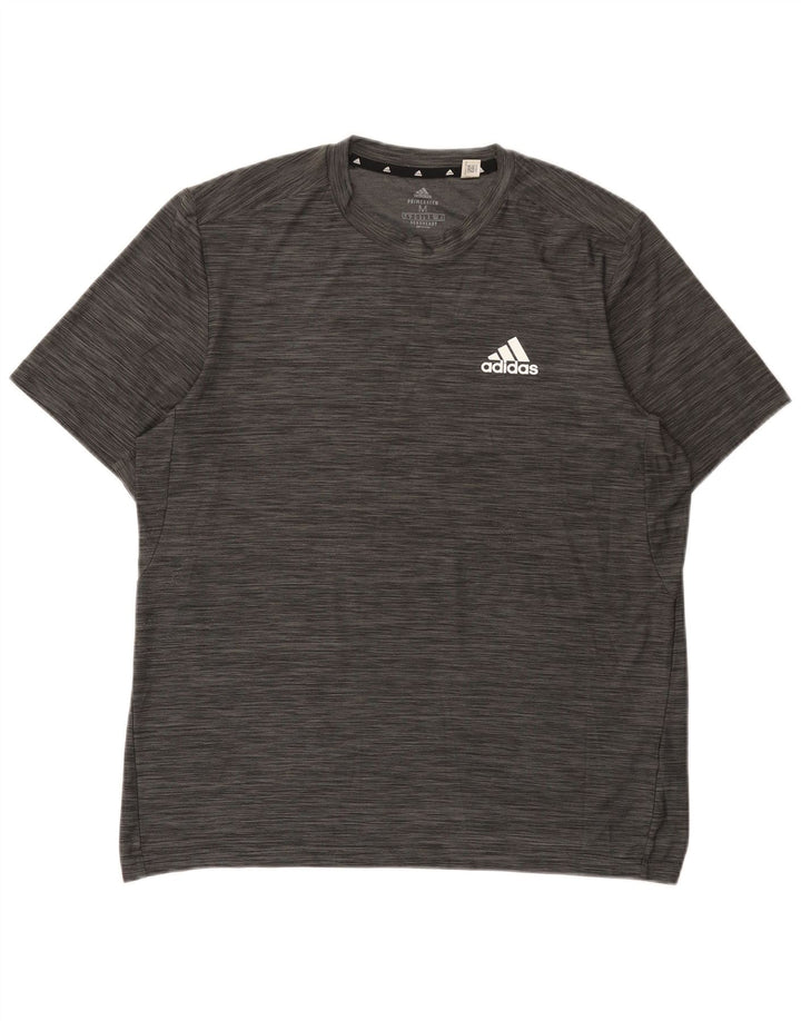 Adidas Hombre Aeroready Camiseta Top Poliéster Moteado Gris Medio