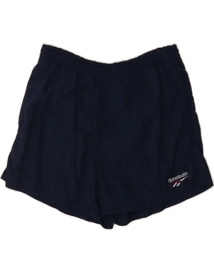 REEBOK Mens Sport Shorts Large  Navy Blue Polyester Vintage Reebok and Second-Hand Reebok from Messina Hembry 
