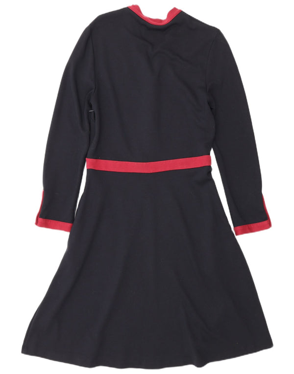 Hobbs Vestido acampanado de manga larga para mujer UK 10 Small Azul marino Colorblock