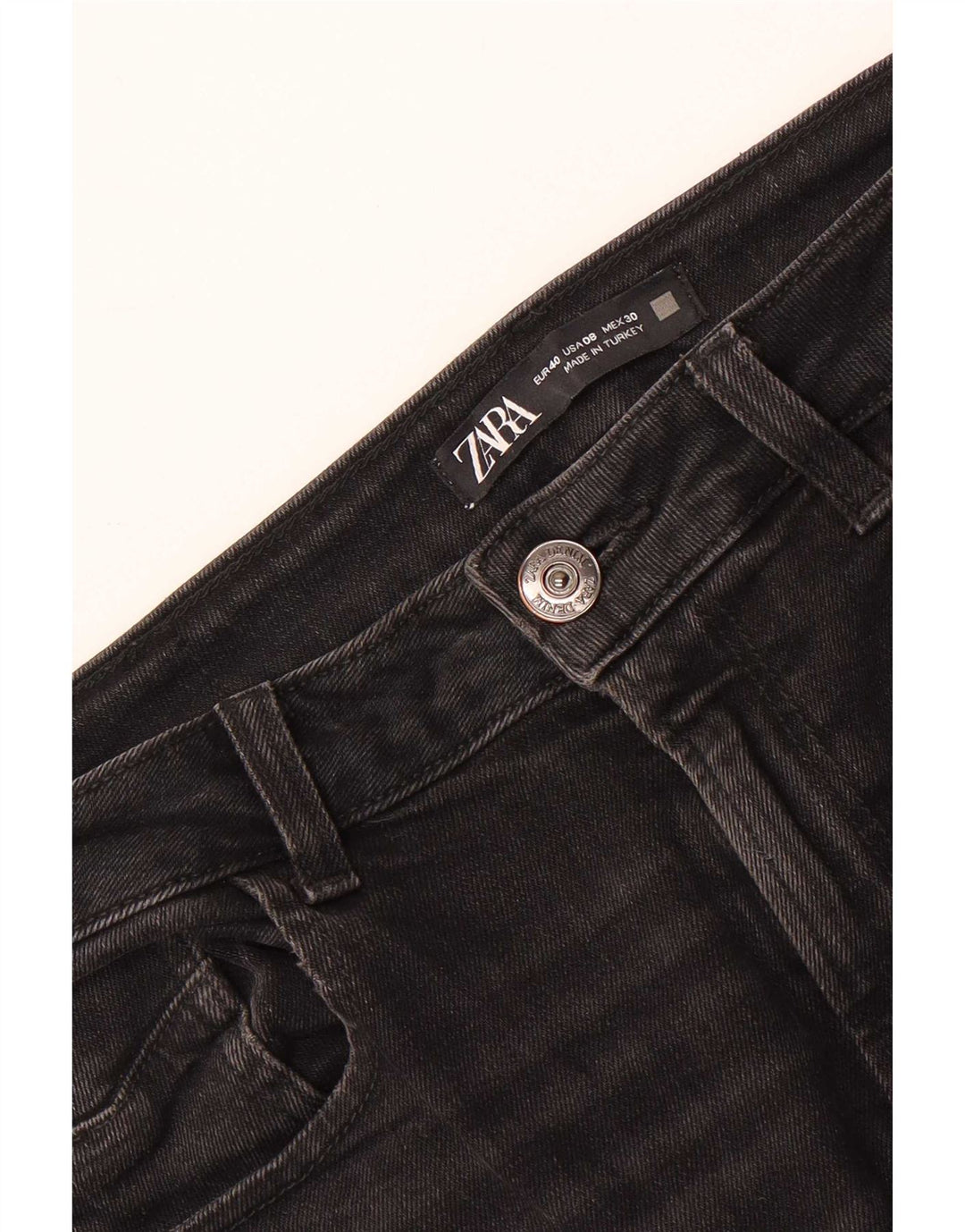 Zara Mujer Vaqueros Slim EU 40 Medium W30 L27 Negro