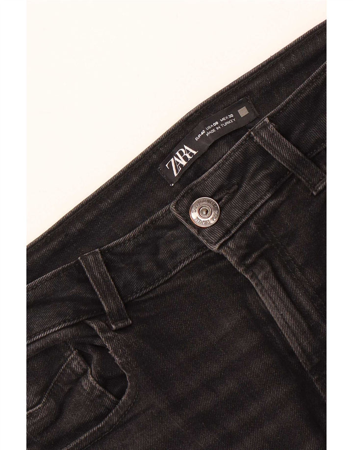 Zara Mujer Vaqueros Slim EU 40 Medium W30 L27 Negro