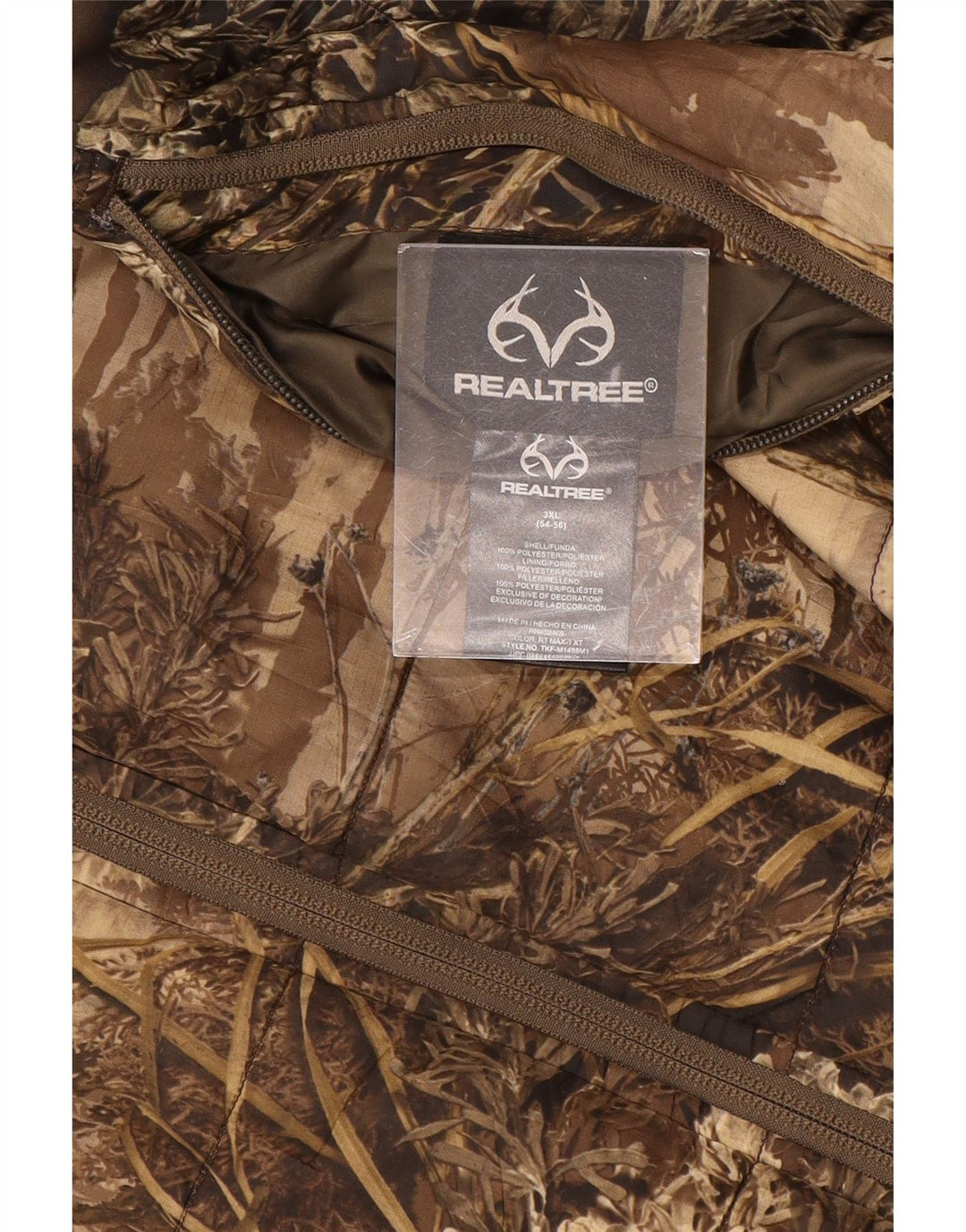 REALTREE Chaleco reversible para hombre IT 54/56 3XL Poliéster de camuflaje marrón