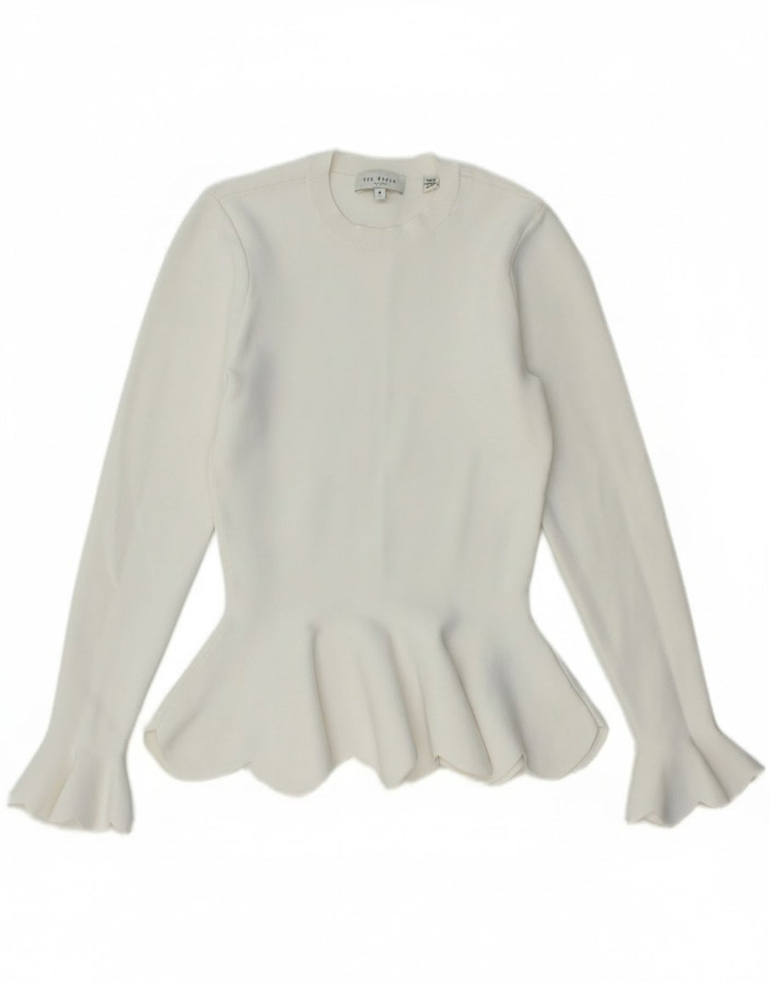 Ted Baker - Jersey de cuello redondo para mujer, talla 0, 2 XS, viscosa blanca