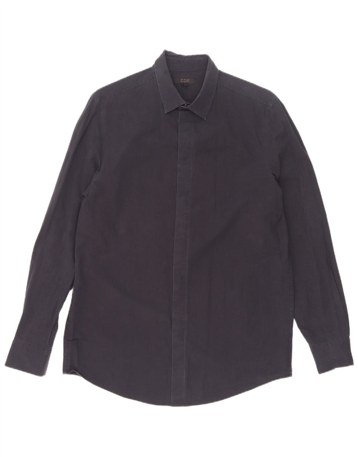 Camisa Cos para hombre talla 39 algodón azul marino mediano