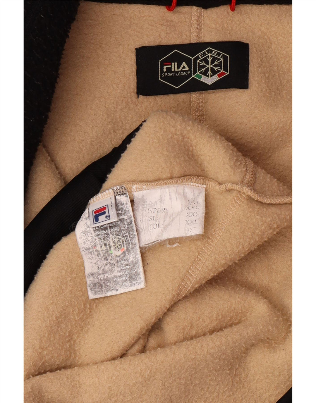 FILA Chaqueta polar para hombre UK 44 2XL Beige Poliéster