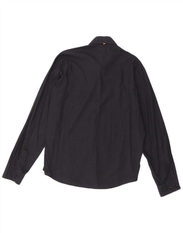 Camisa Hugo Boss Hombre Mediana Algodón Negro