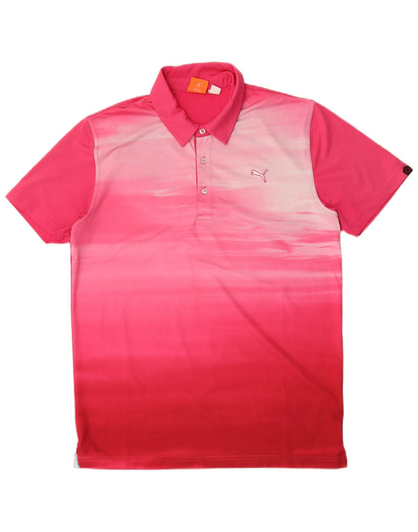 Polo Puma Con Estampado Abstracto Poliéster Rosa Medio