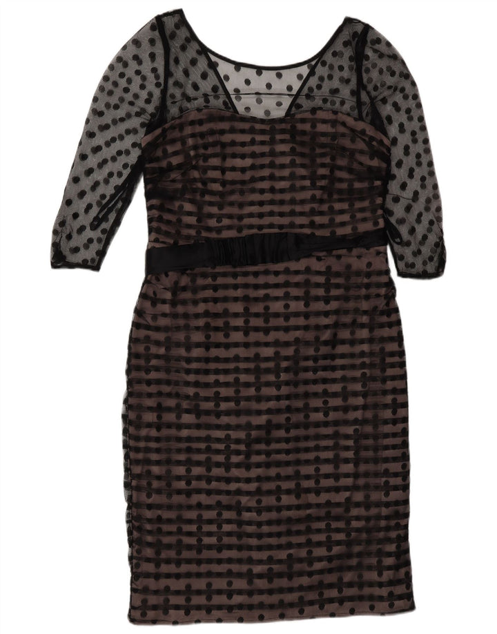 Vestido tubo de manga 3/4 para mujer Coast UK 44 Poliéster de lunares negros medianos