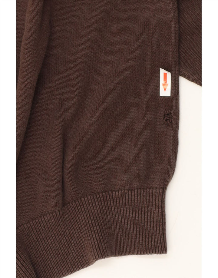 Tommy Hilfiger Jersey con cuello redondo para hombre, talla grande, color marrón