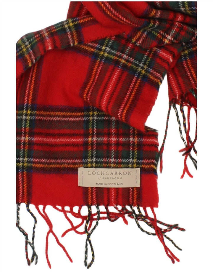 Bufanda rectangular vintage para hombre talla única lana de cordero a cuadros rojos clásico