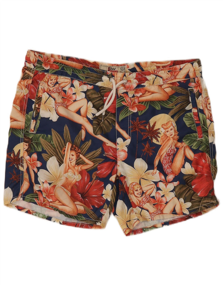 ROY ROGERS Bañador para hombre, talla grande, poliéster floral multicolor