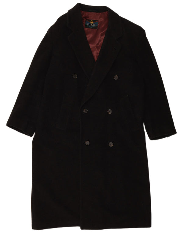 BUGATTI Abrigo holgado con doble botonadura para hombre IT 48 Lana negra mediana