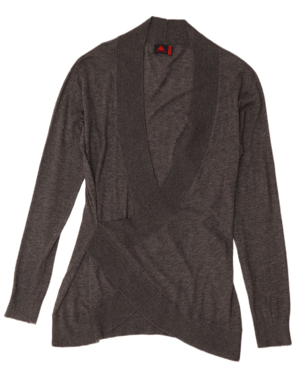 Kappa Suéter con Cuello en V para Mujer UK 46 Grande Gris Poliacrílico