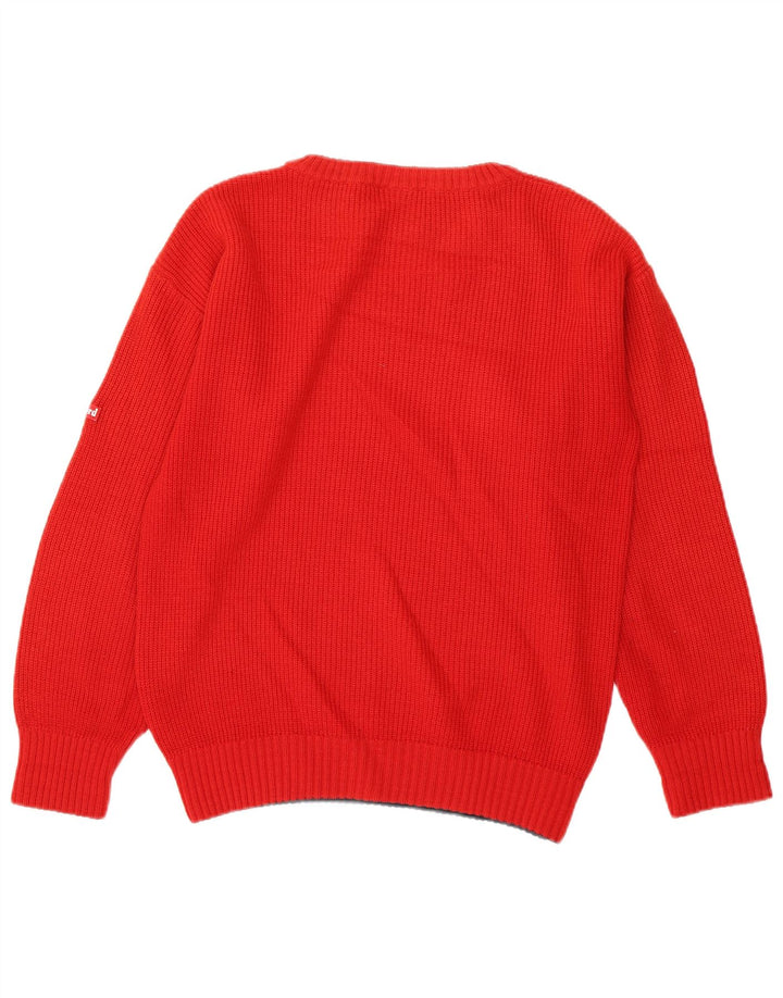 Ivy Oxford - Jersey de cuello redondo para hombre, lana roja mediana
