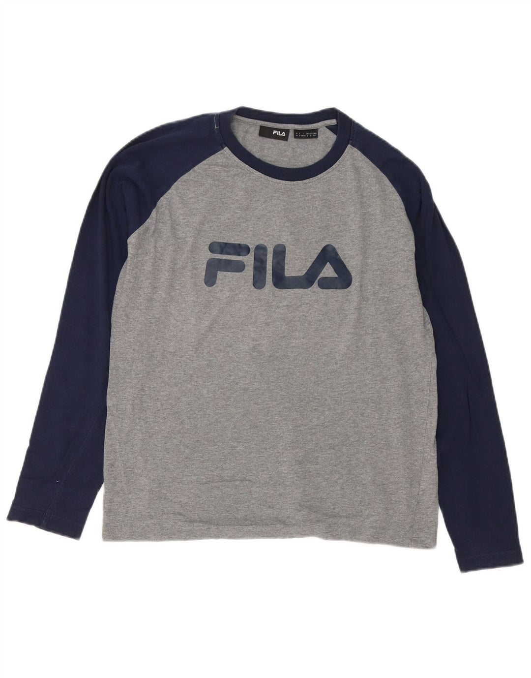 Fila Hombre Graphic Top Manga Larga Pequeño Gris Colorblock Algodón