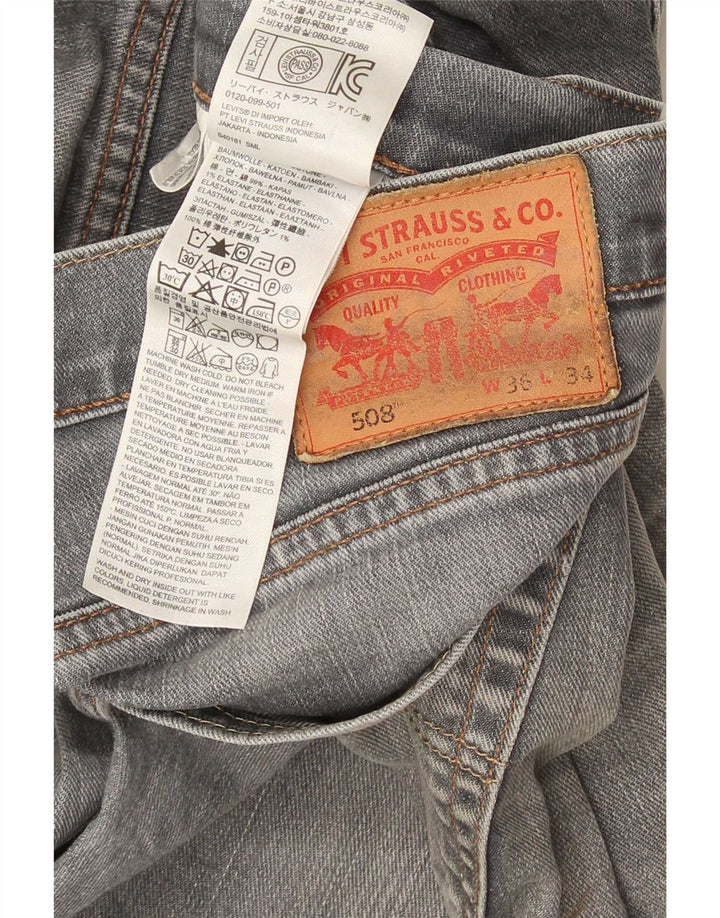 Levi's Vaqueros cónicos 508 para hombre W36 L34 Algodón gris