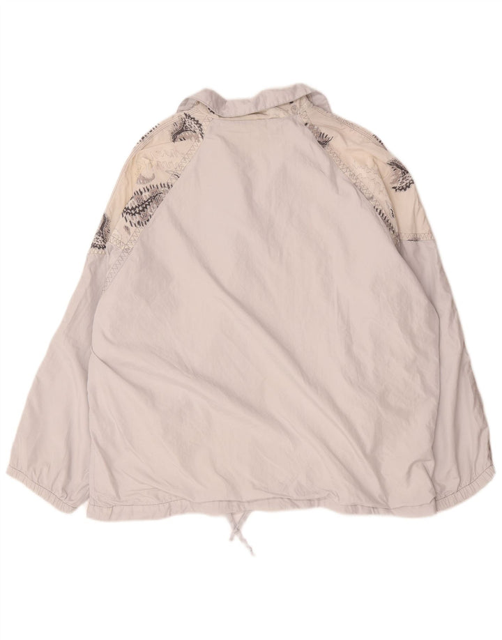 Vintage hombres chándal chaqueta superior XL blanco colorblock