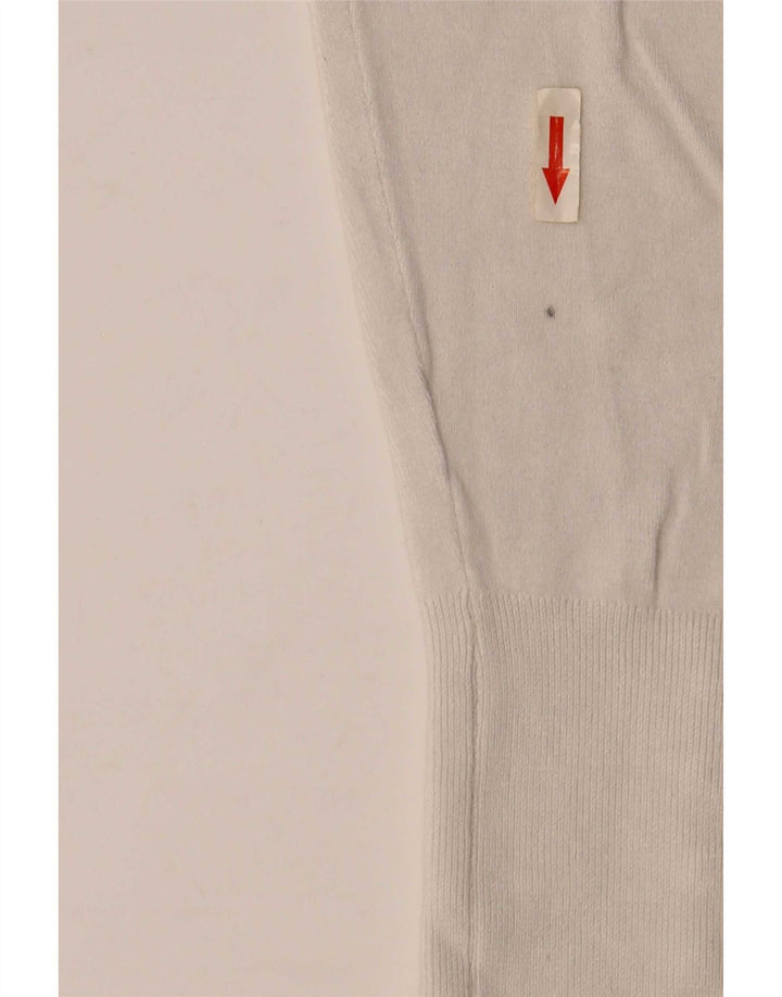 Zara - Jersey de cuello redondo para mujer, talla 40, viscosa blanca mediana