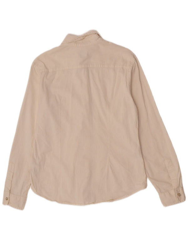 Think Pink Camisa de corte regular para mujer UK 44 Mediana de algodón blanco roto