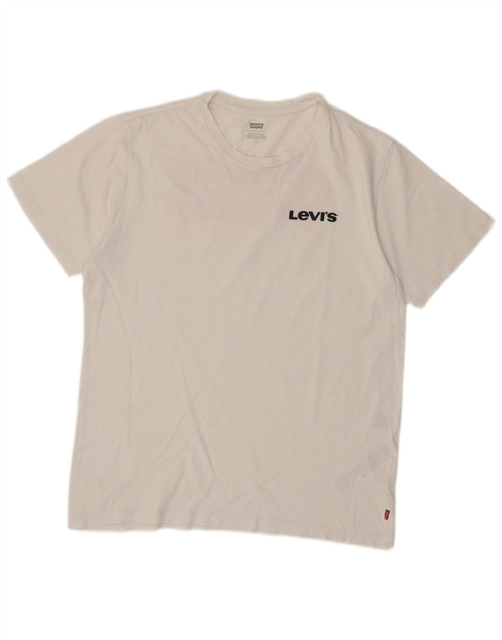 Levi's Camiseta gráfica para hombre Top mediano de algodón blanco