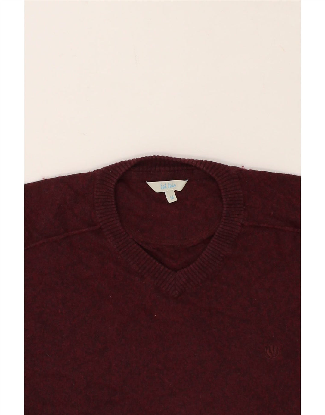 FAT FACE Mens V-Neck Jumper Sweater Medium Burgundy Cotton Vintage Fat Face and Second-Hand Fat Face from Messina Hembry 