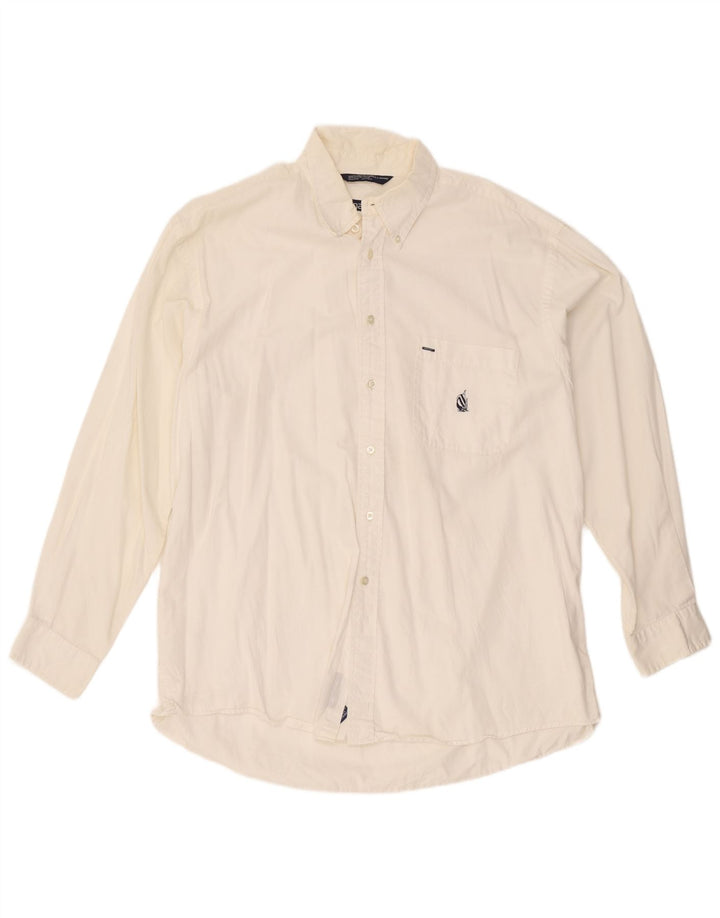 Camisa Nautica Hombre XL Algodón Blanco