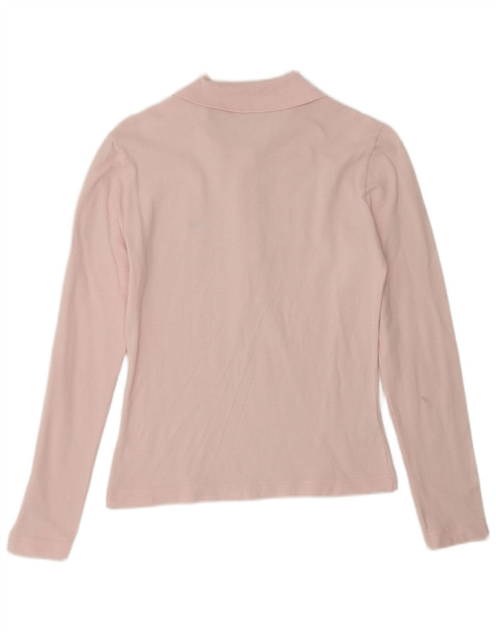 Polo Lacoste De Manga Larga Para Mujer Talla 40 Algodón Rosa Mediano