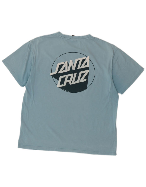Santa Cruz Hombre Camiseta Gráfica Top Algodón Azul Medio