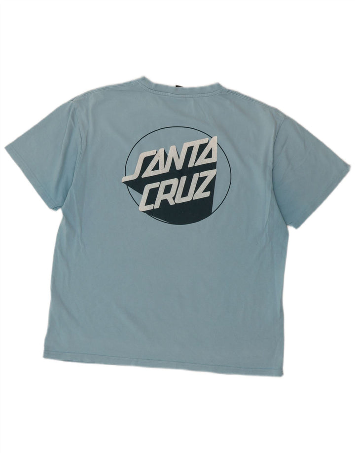 Santa Cruz Hombre Camiseta Gráfica Top Algodón Azul Medio