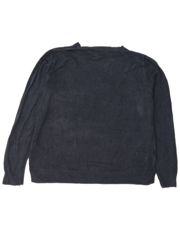 Marks & Spencer Jersey con Cuello Barco para Mujer UK 40 XL Acrílico Azul Marino