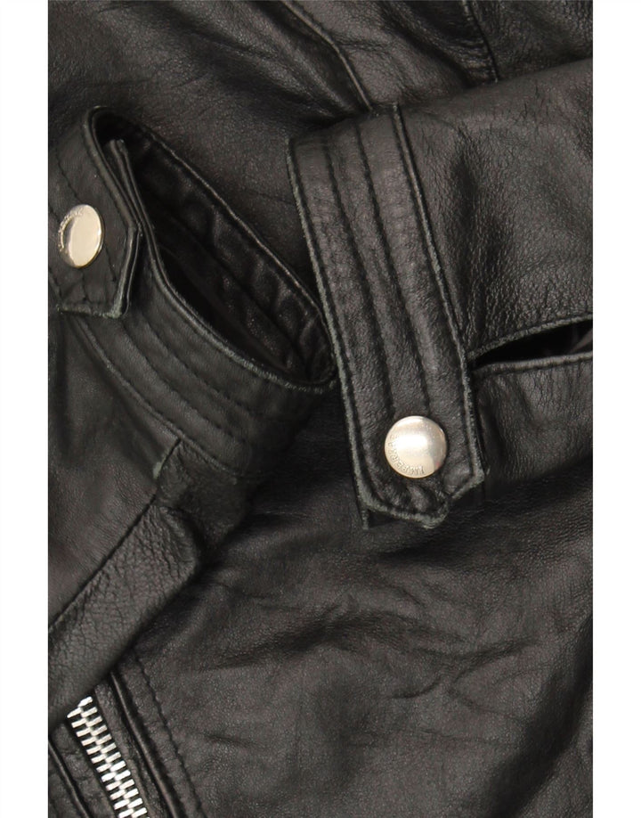 Chaqueta de cuero militar imperial para mujer IT 48 XL Negro