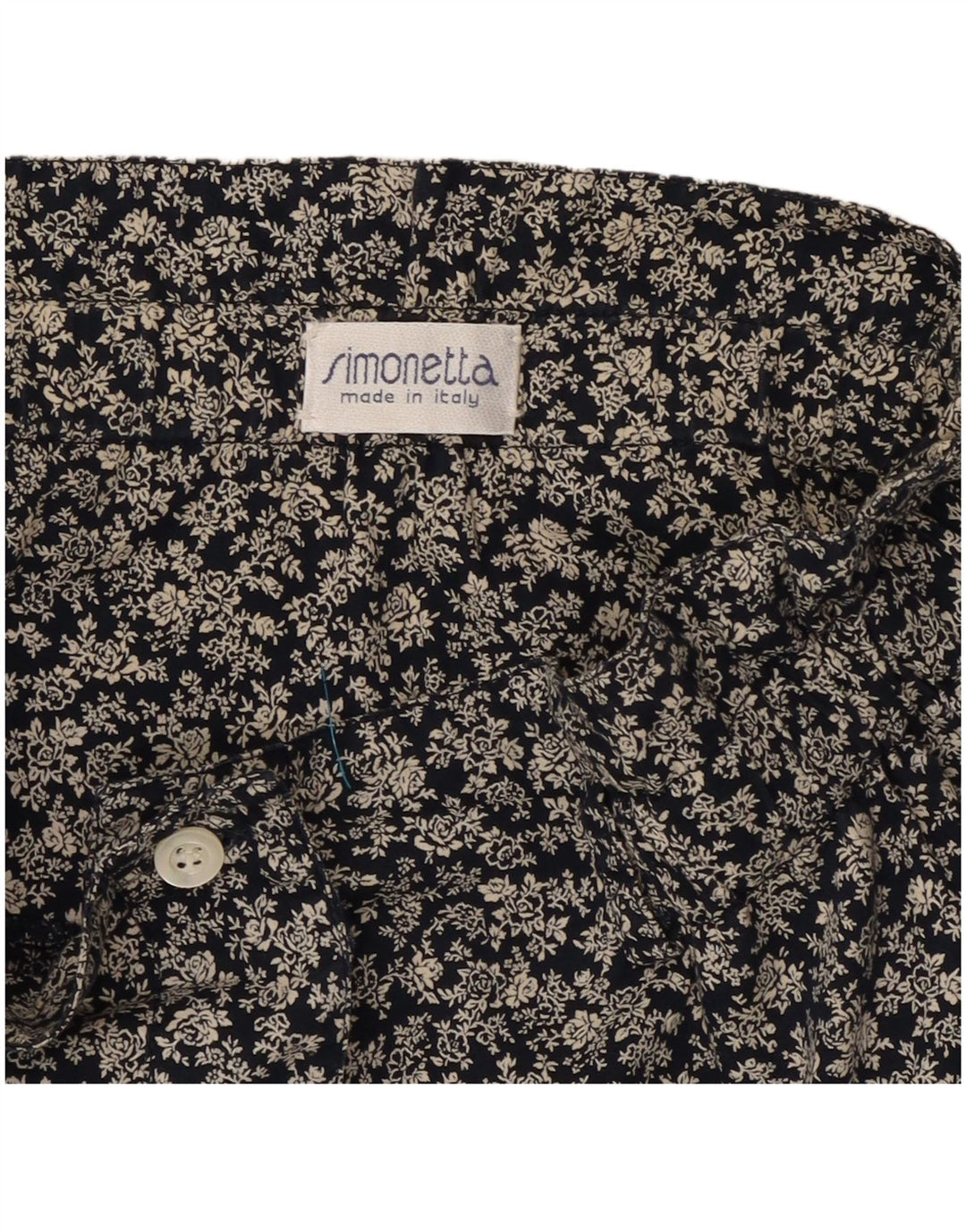 Simonetta Falda Plisada Acampanada W26 Pequeña Azul Marino Floral