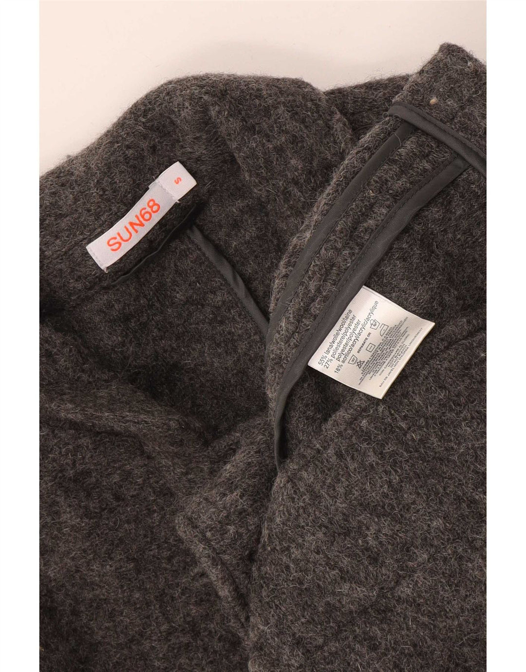 Sun68 Chaqueta tipo blazer de punto con 5 botones para hombre UK 36 Small Grey Wool