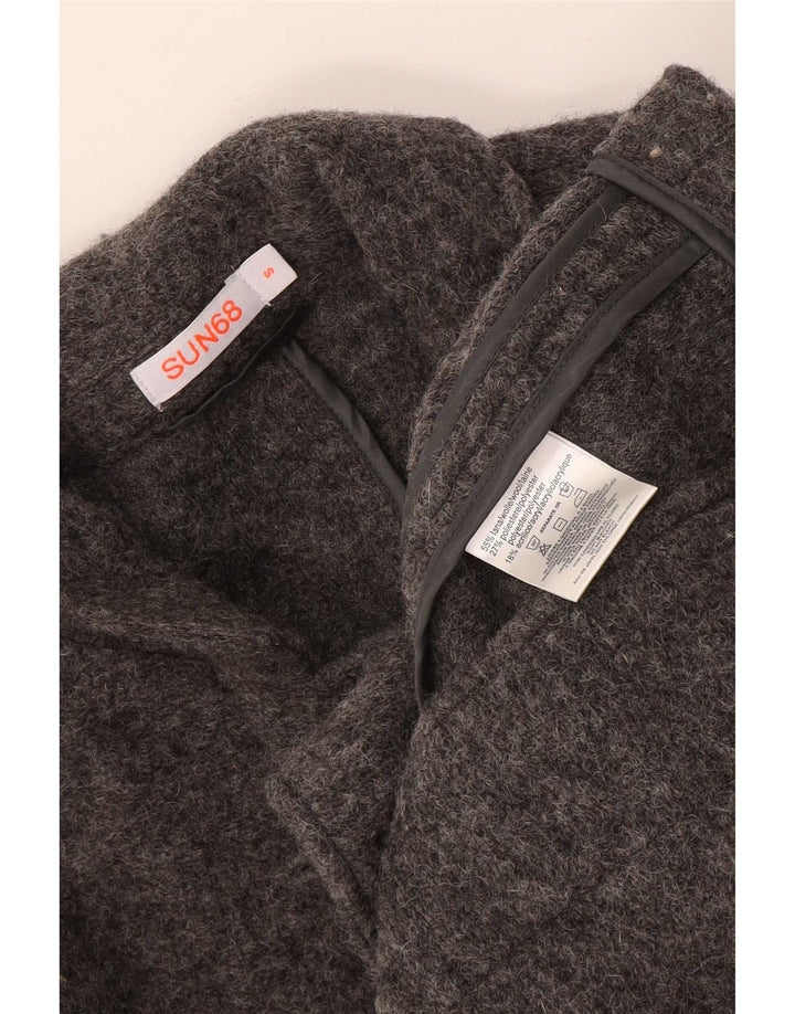 Sun68 Chaqueta tipo blazer de punto con 5 botones para hombre UK 36 Small Grey Wool