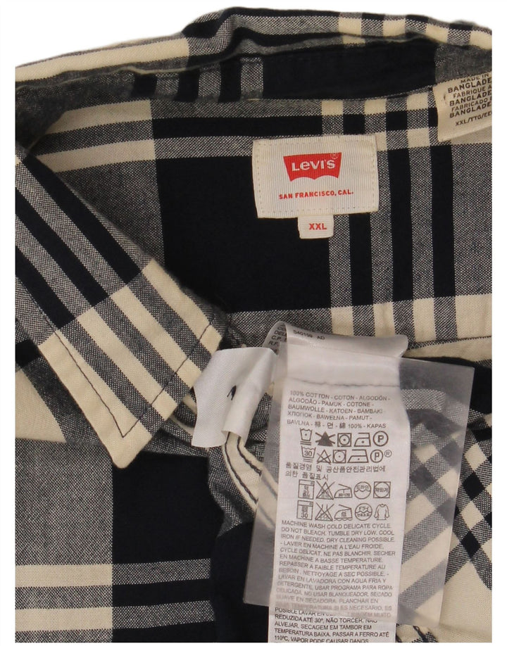 Levi's Camisa de franela para hombre 2XL Algodón a cuadros azul marino