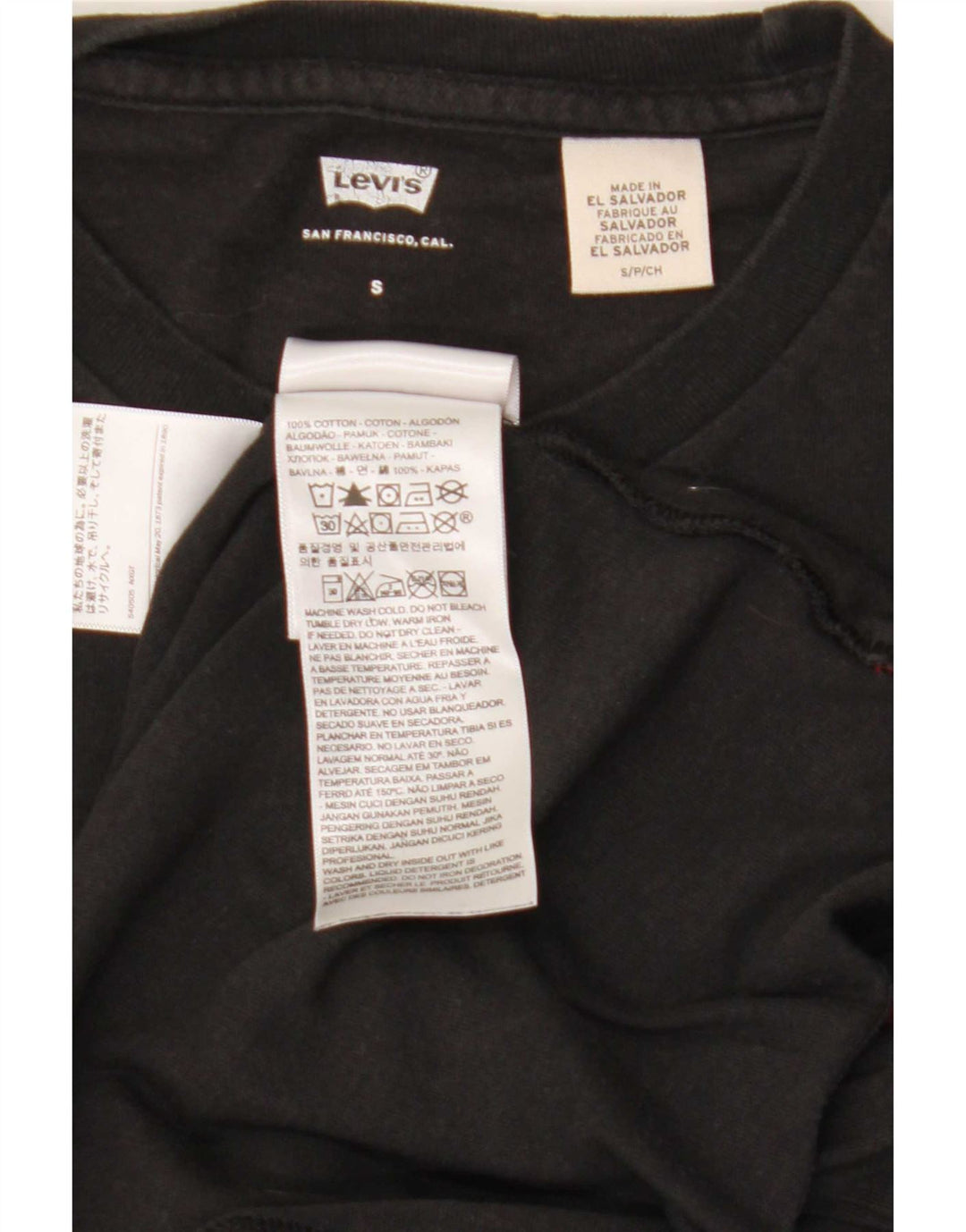 Levi's Camiseta gráfica para hombre Top Small Black Cotton