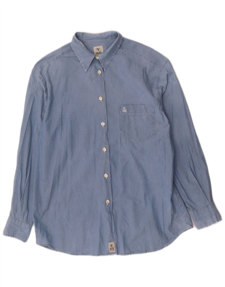 Cerruti 1881 Camisa para mujer UK 44 Azul medio