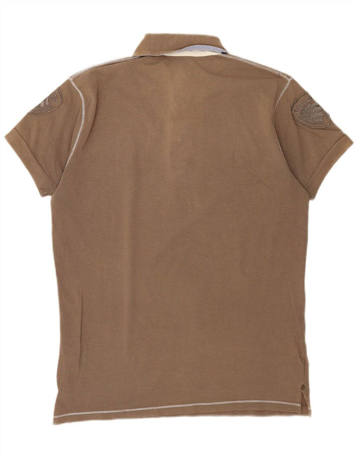Blauer Polo Gráfico para Hombre Marrón Grande