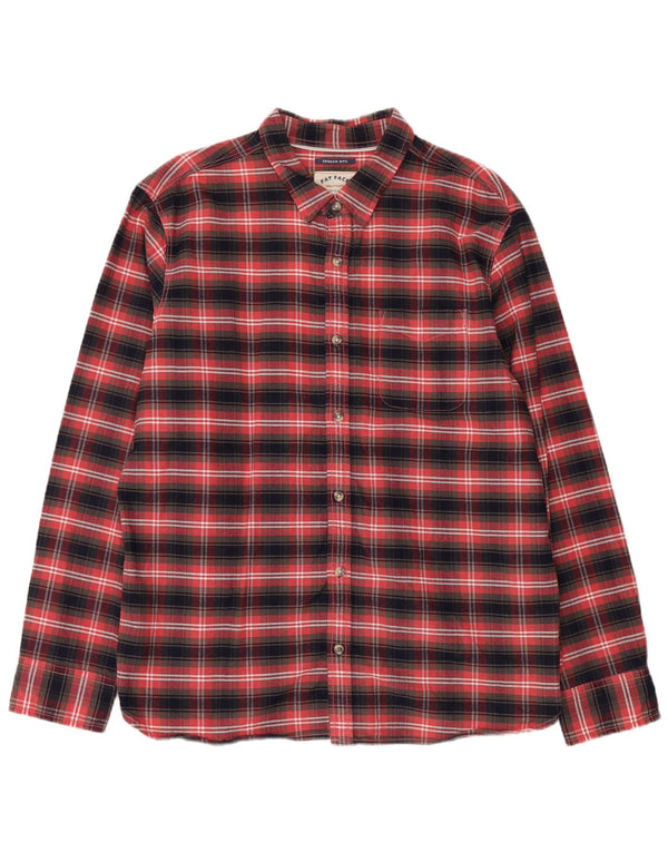 Camisa de franela para hombre Fat Face XL de algodón a cuadros rojos