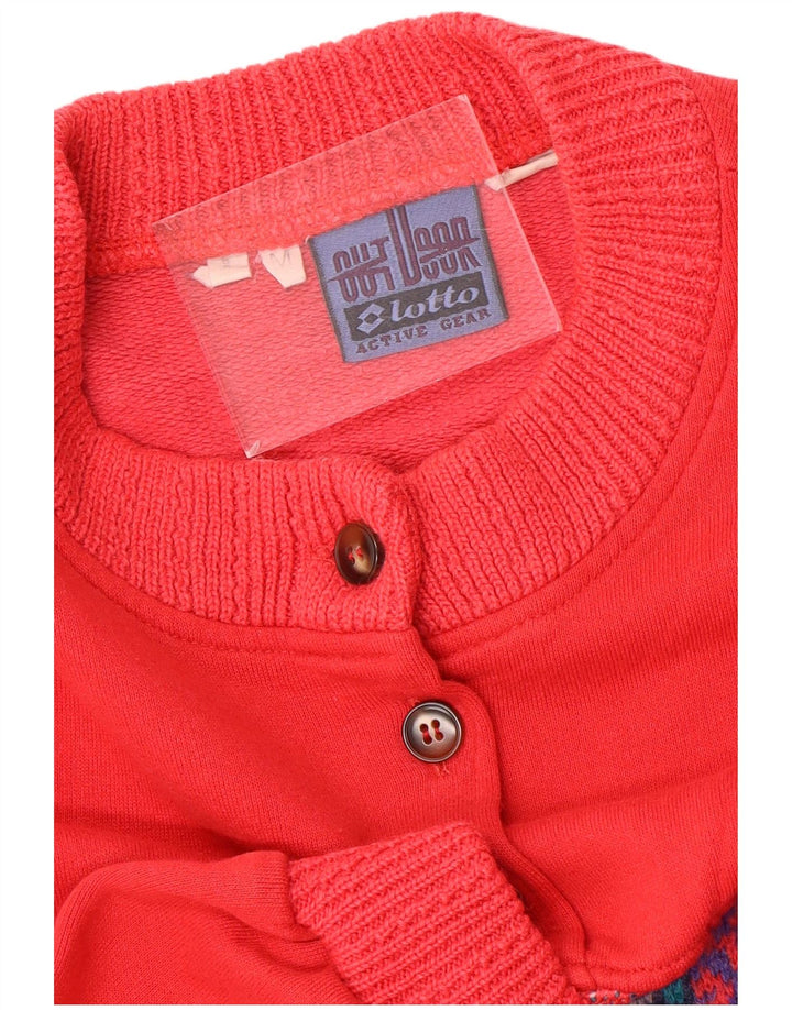 LOTTO Sudadera extragrande para mujer UK 14 Medium Red Fair Isle