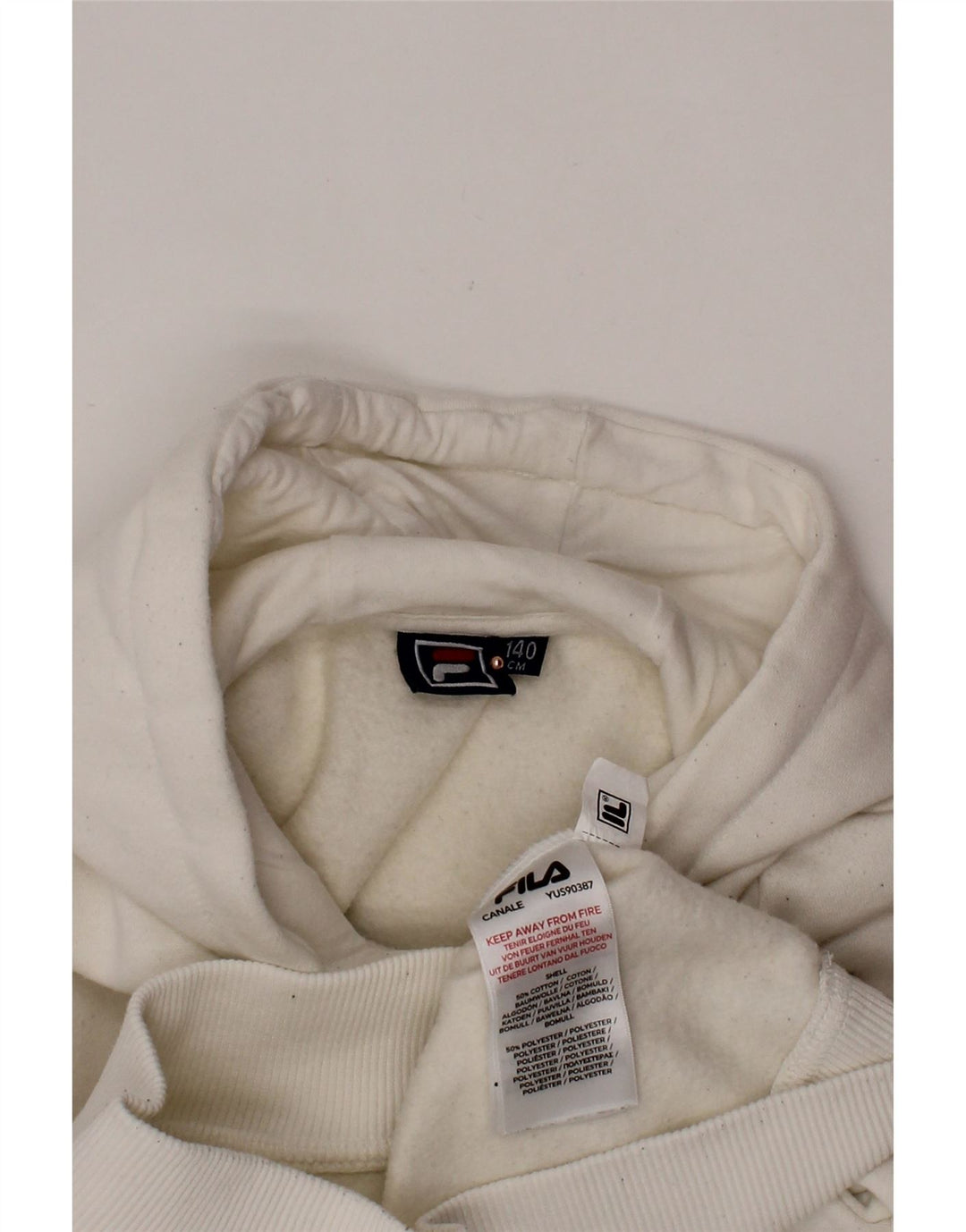 FILA Jersey con capucha para niños 9-10 años Algodón blanco