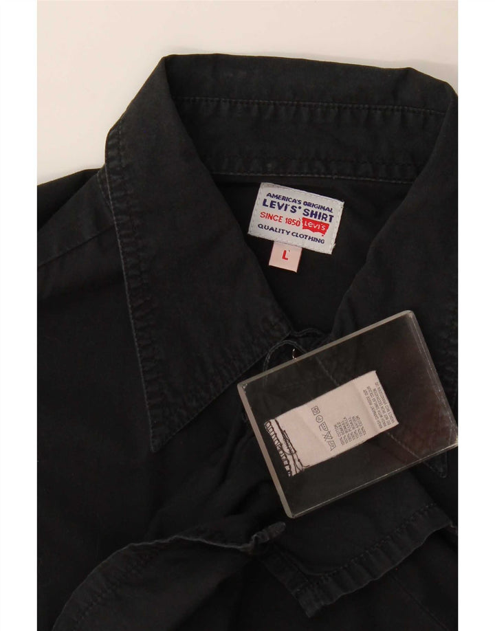Camisa Levi's para hombre grande de algodón negro