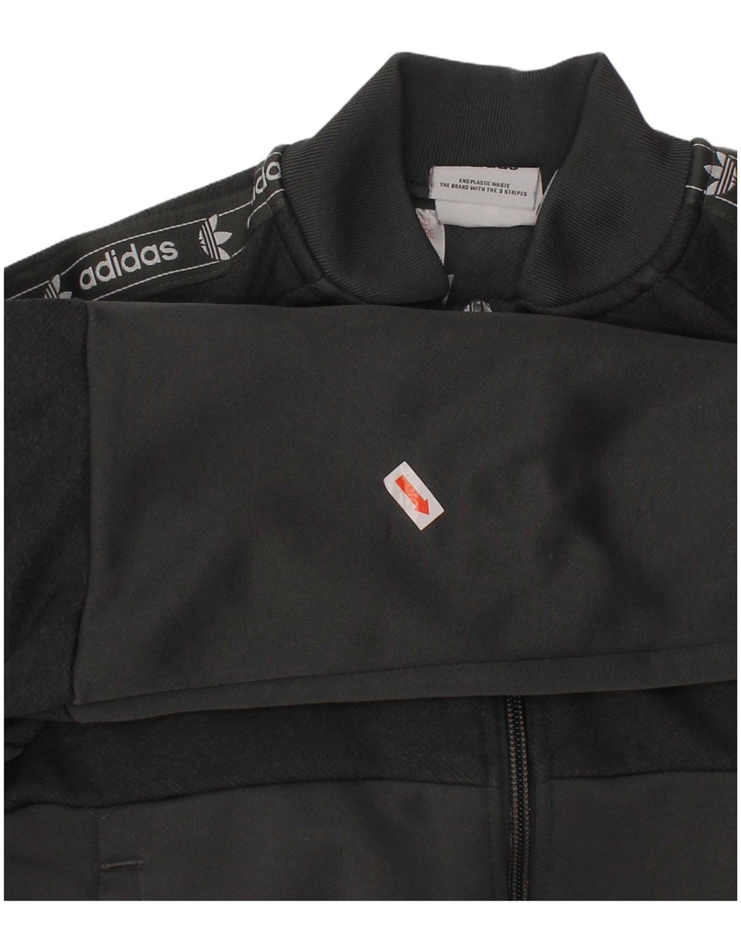 ADIDAS Boys Graphic Tracksuit Top Jacket 6-7 Years Grey Polyester