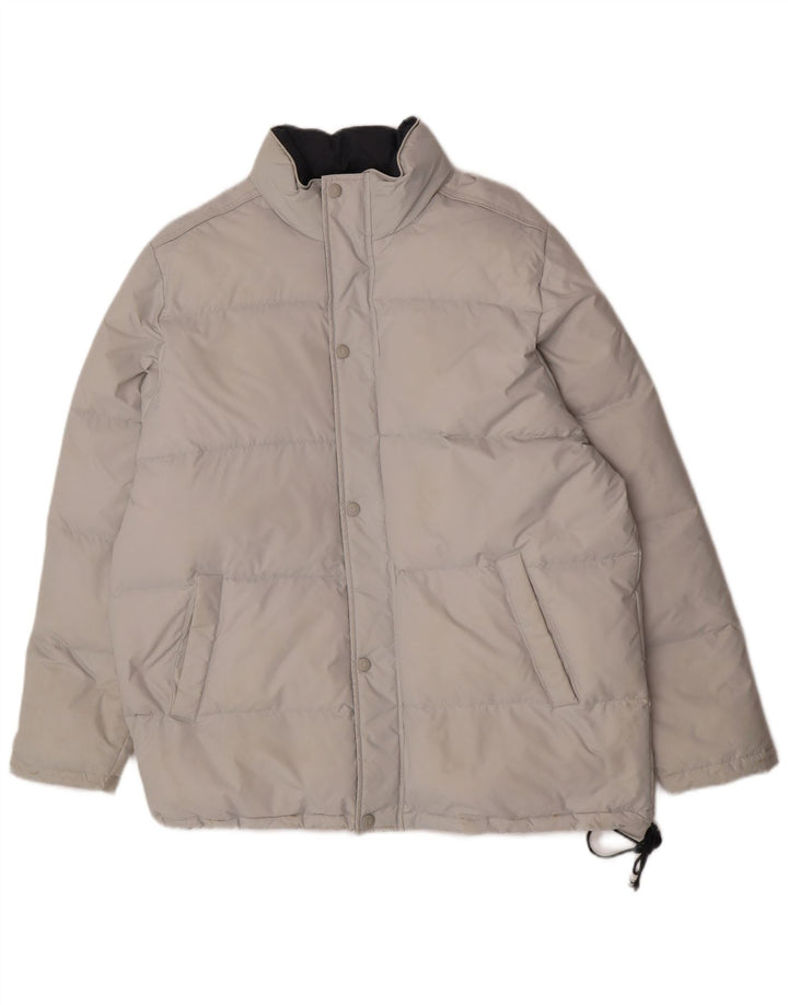 Champion Chaqueta acolchada con capucha para hombre UK 40 Large Nylon gris