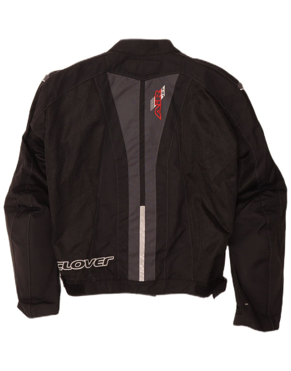 Clover Mujer Graphic Racer Jacket UK 40 Mediano Negro Colorblock Poliamida