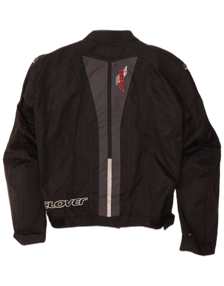 Clover Mujer Graphic Racer Jacket UK 40 Mediano Negro Colorblock Poliamida